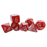 Chessex Dice > Chessex 7-set Mega Hedrals: Glitter Ruby/Gold 601982045364 CHX22504