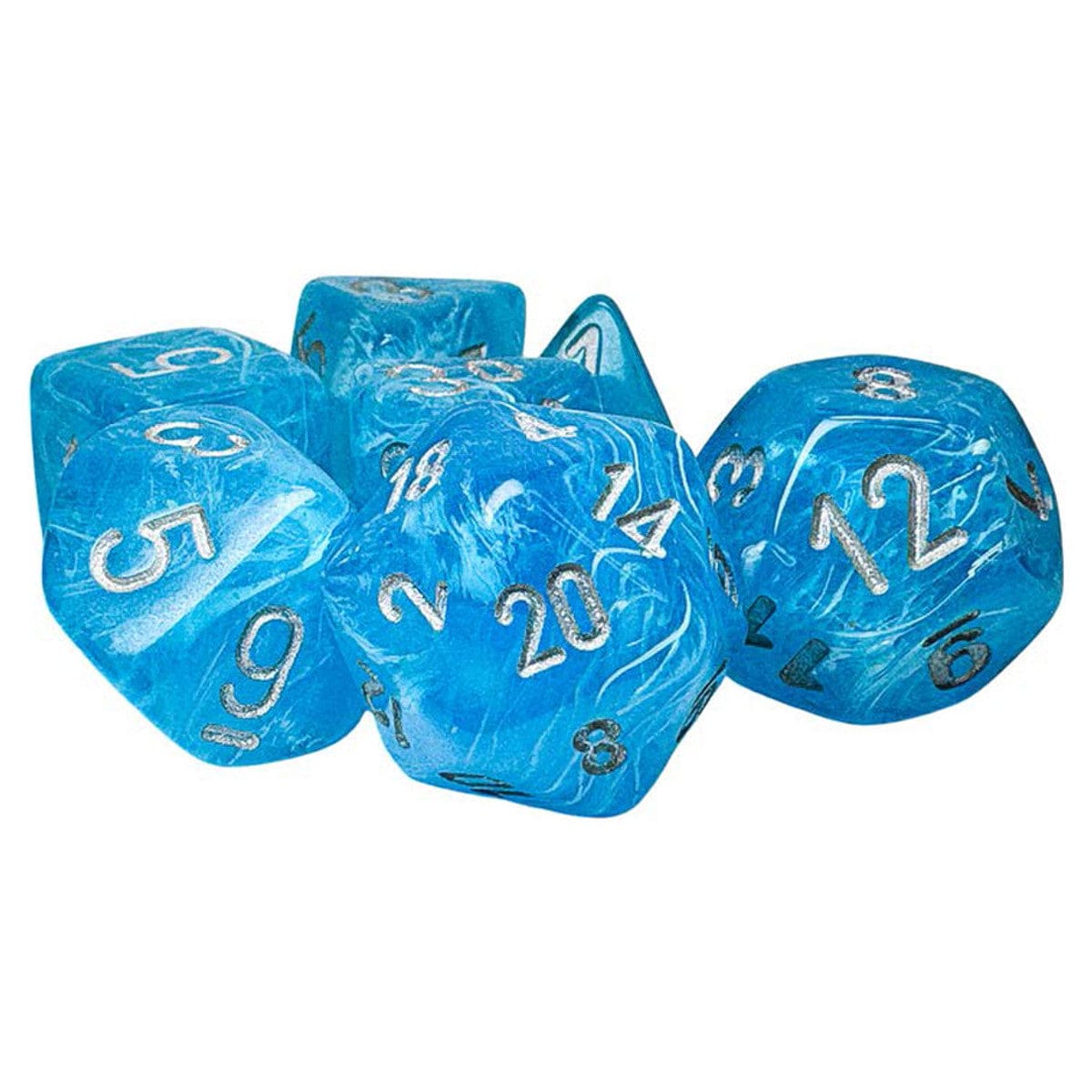 Chessex Dice > Chessex 7-set Mega Hedrals: Luminary Sky/Silver 601982048174 CHX22566
