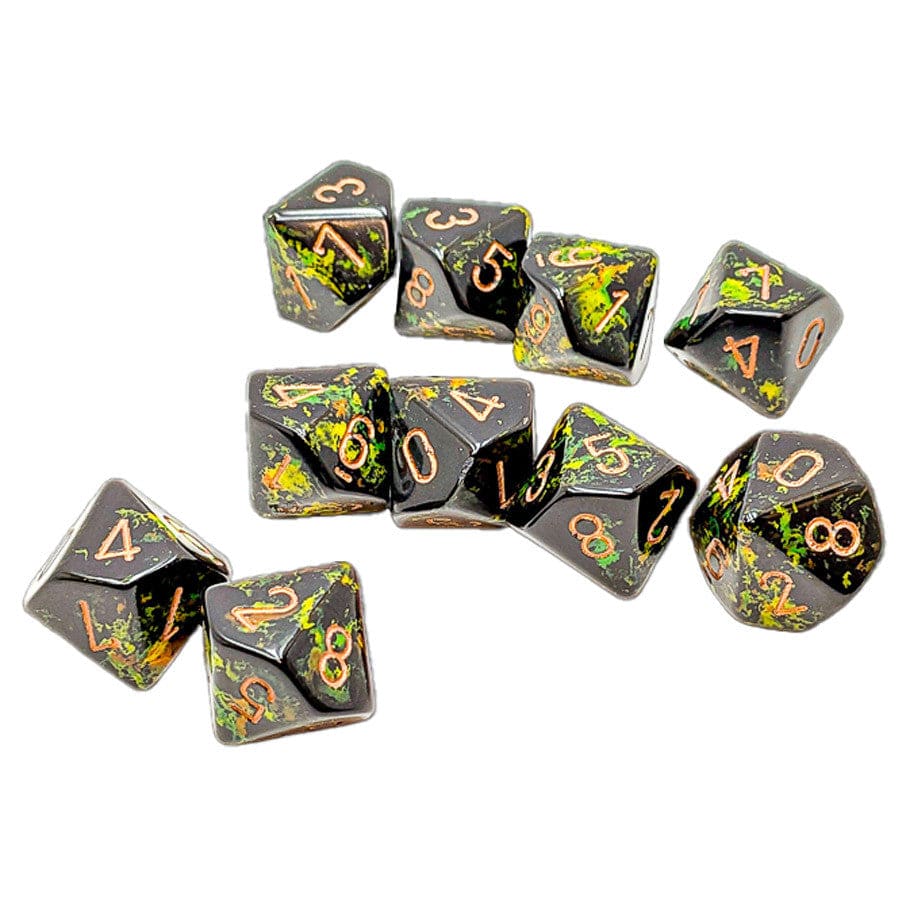 Chessex Dice > Chessex Chessex: d10clamshell 10ct - Brush, Deep Forest 601982047450 CHX24205