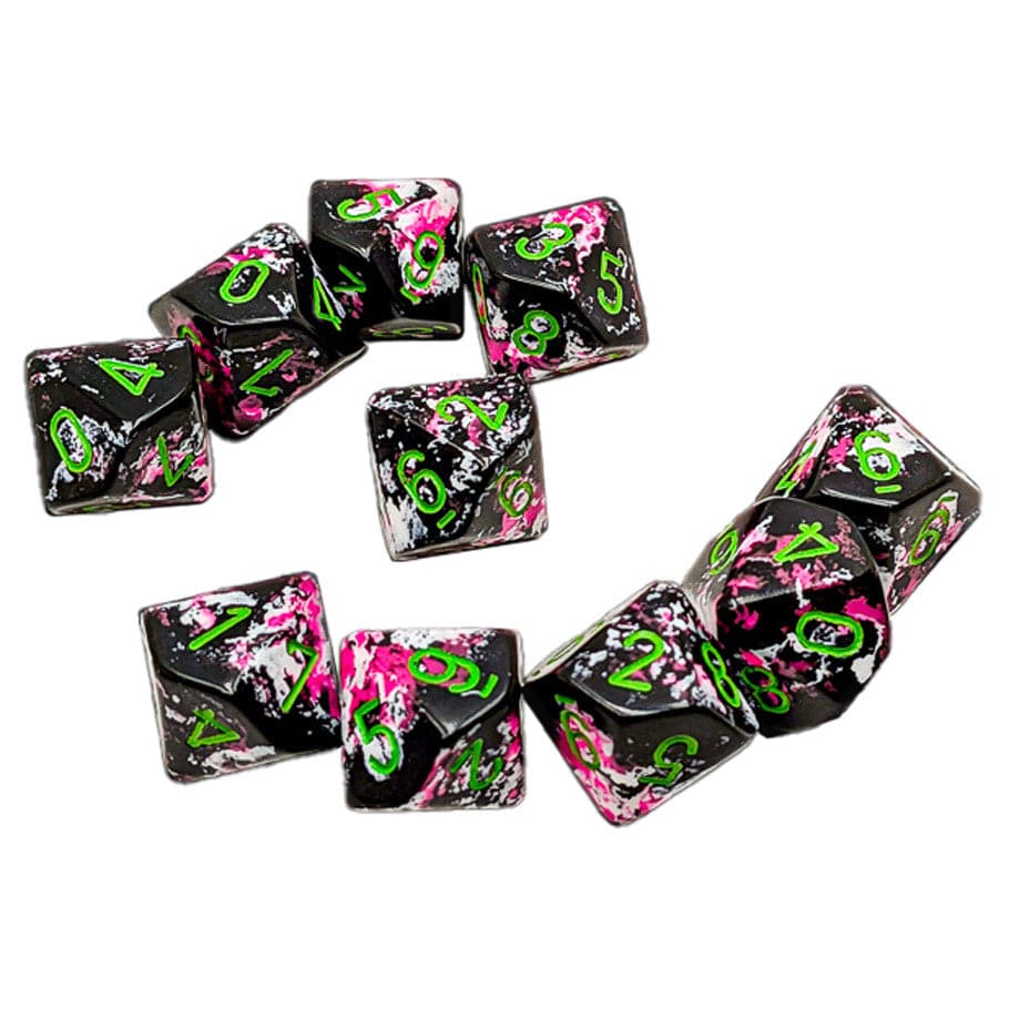 Chessex Dice > Chessex Chessex: d10clamshell 10ct - Brush, Paintball 601982047719 CHX24214