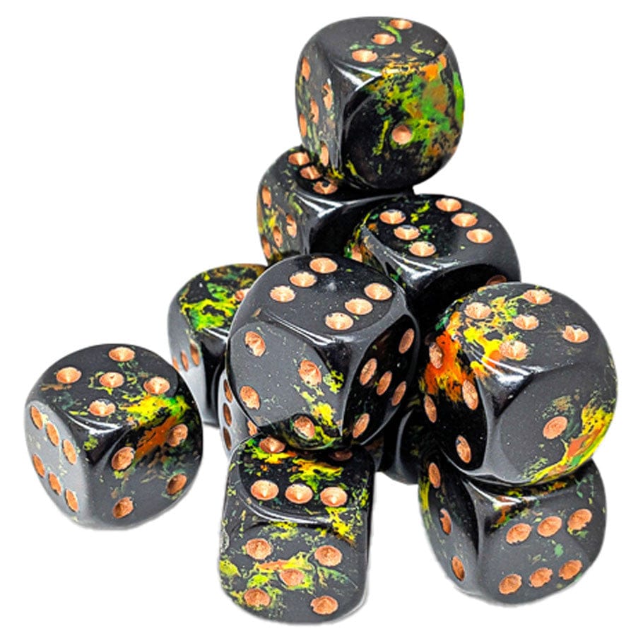 Chessex Dice > Chessex Chessex: d6Cube 12ct - 16mm Brush, Deep Forest 601982047474 CHX24605