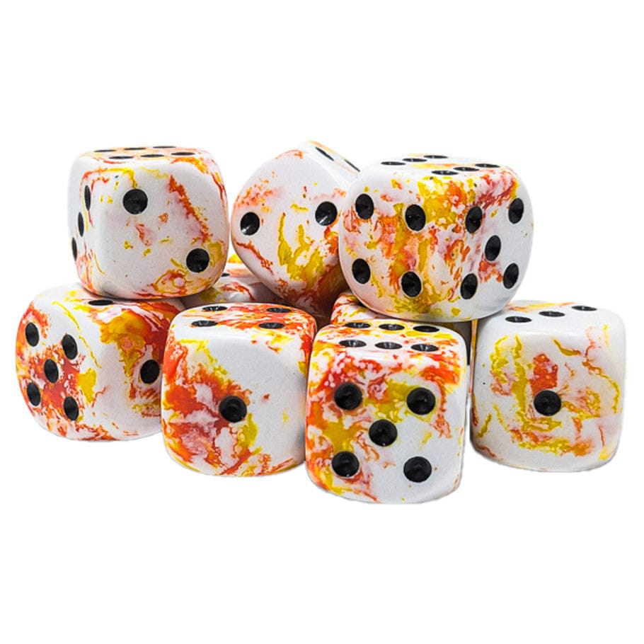 Chessex Dice > Chessex Chessex: d6Cube 12ct - 16mm Brush, Sunrise 601982047344 CHX24603