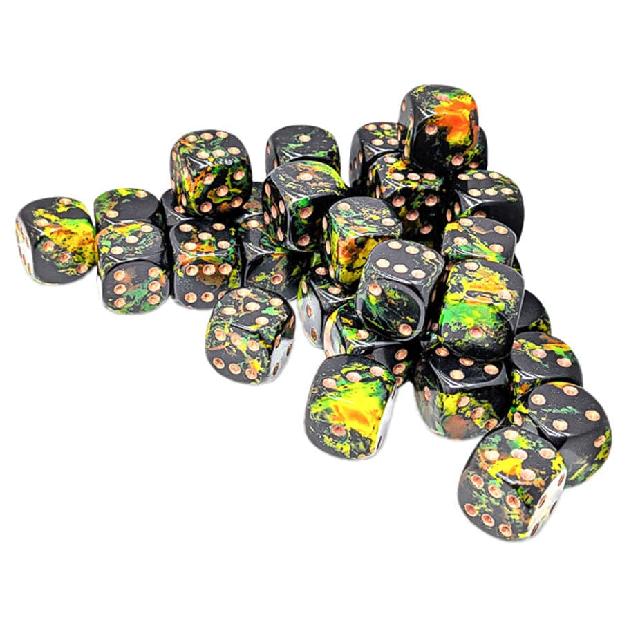 Chessex Dice > Chessex Chessex: d6Cube 36ct - 12mm Brush, Deep Forest 601982047481 CHX24805