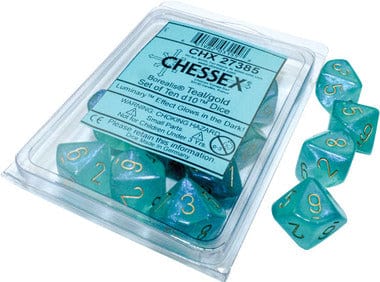 Chessex Dice > Chessex Chessex Dice: Borealis - Teal/Gold Luminary 601982031558