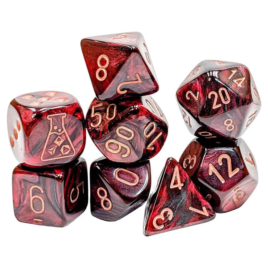 Chessex Dice > Chessex Chessex: Lab Dice - Lustrous Gothic/Coper 7-Die Set (with bonus die) 601982075408 CHX30080