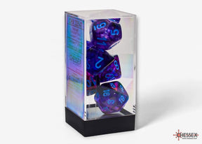 Chessex Dice > Chessex Chessex: Mega-Hedral 7-Die Set - Nocturnal/Bllue Luminary (Nebula) 601982044237 CHX22547