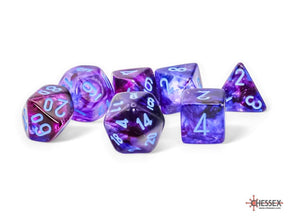 Chessex Dice > Chessex Chessex: Mega-Hedral 7-Die Set - Nocturnal/Bllue Luminary (Nebula) 601982044237 CHX22547