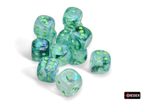 Chessex Dice > Chessex Chessex: Plastic 12d6 Set - Borealis Kelp/Light Green Luminary 601982046316 CHX27795