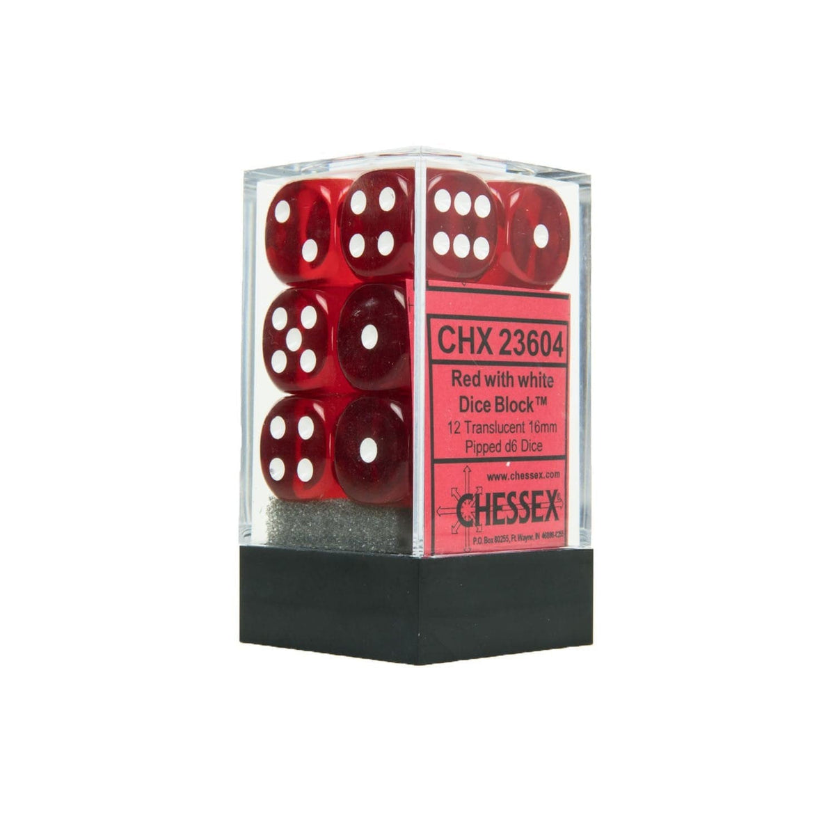 Chessex Dice > Chessex Chessex: Plastic 12d6 Set - Translucent Red/White 601982020446 CHX 23604