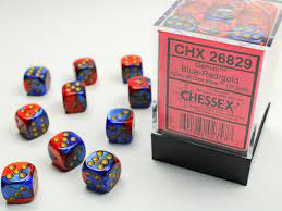 Chessex Dice > Chessex Chessex: Plastic 36d6 Set - Gemini Blue-Red/Gold 601982023577 CHX 26829