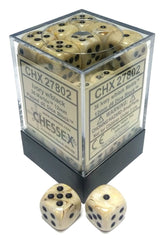 Chessex Dice > Chessex Chessex: Plastic 36d6 Set - Marble Ivory/Black 601982025755 CHX 27802
