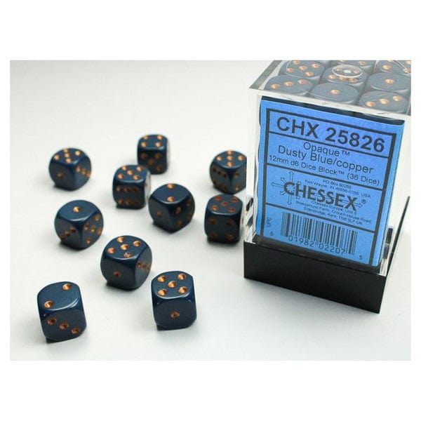 Chessex Dice > Chessex Chessex: Plastic 36d6 Set - Opaque Dusty Blue/Copper 601982022075 CHX 25826