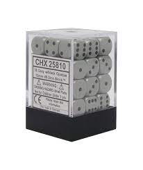 Chessex: Plastic 36d6 Set - Opaque Grey/Black