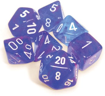 Chessex Dice > Chessex Chessex: Polyhedral 7-Die Set - Aura/White Luminary (Nebula) 601982046170 CHX 27567