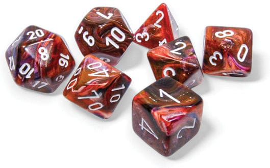 Chessex Dice > Chessex Chessex: Polyhedral 7-Die Set - Symphony/White (Festive) 601982045876 CHX 27543