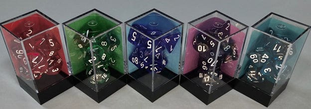 Chessex: Translucent Poly Dice 10ct - Blue/White (d10)