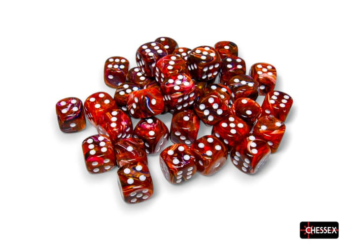 Chessex Dice > Chessex FESTIVE 36D6 SYMPHONY/WHITE 12MM 601982045890 CHX27943