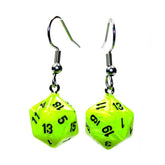 Chessex Dice > Chessex Hook Earrings Vortex Bright Green Mini d20 Pair 601982036867 CHX54205