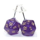 Chessex Dice > Chessex Stud Earrings Borealis Royal Purple Mini d20 Pair 601982037055 CHX54512