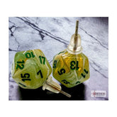 Chessex Dice > Chessex Stud Earrings Marble Green Mini d20 Pair 601982036966 CHX54503