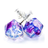 Chessex Dice > Chessex Stud Earrings Nebula Nocturnal Mini d20 Pair 601982037031 CHX54510