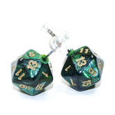 Chessex Dice > Chessex Stud Earrings Scarab Jade Mini d20 Pair 601982036973 CHX54504