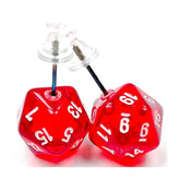 Chessex Dice > Chessex Stud Earrings Translucent Red Mini d20 Pair 601982036942 CHX54501
