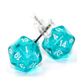 Chessex Dice > Chessex Stud Earrings Translucent Teal Mini d20 Pair 601982036959 CHX54502