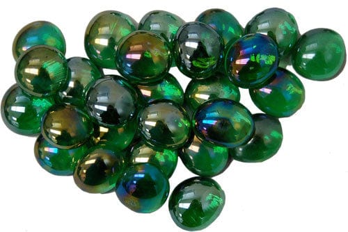 Crystal Green Iridized Glass Stones in 5.5` Tube (40)
