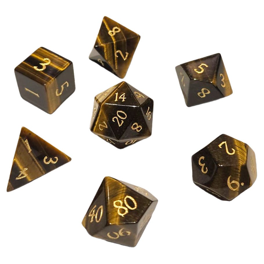 Chronicle RPG Accessories Dice > Other Dice 7-Set Gemstone Tigers Eye 9359627008953 CHR60105