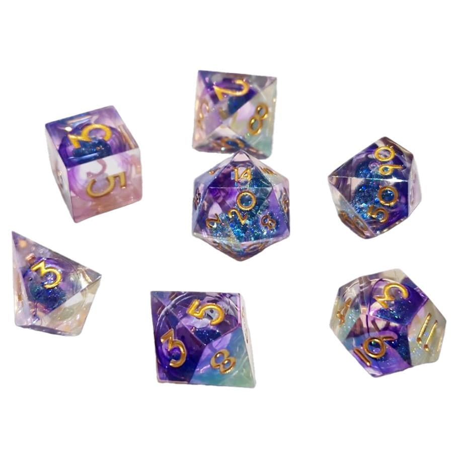 Chronicle RPG Accessories Dice > Other Dice 7-Set Nebula Liquid Core Purple Blue 9359627008526 CHR60062