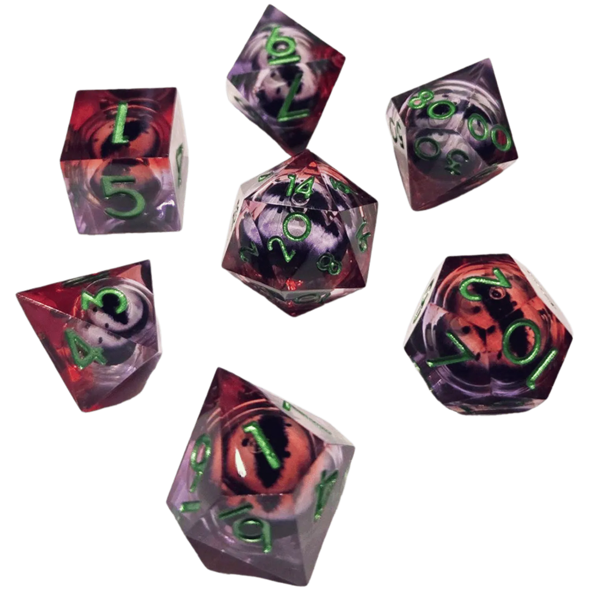 Chronicle RPG Accessories Pty Ltd. Dice 7-Set ICU Liquid Core Red Purple 9359627008441 CHR60054