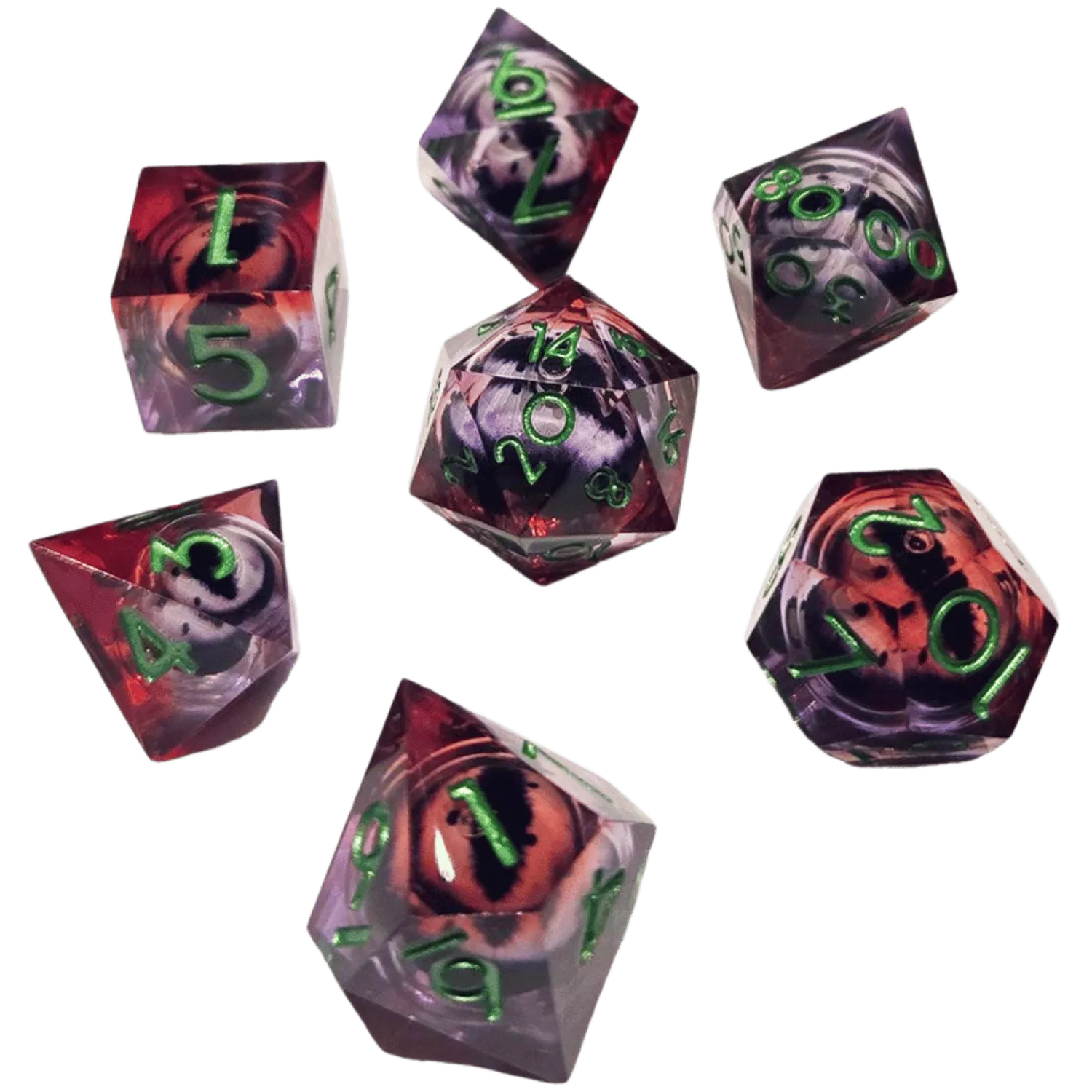 Chronicle RPG Accessories Pty Ltd. Dice 7-Set ICU Liquid Core Red Purple 9359627008441 CHR60054
