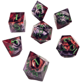 Chronicle RPG Accessories Pty Ltd. Dice 7-Set ICU Liquid Core Red Purple 9359627008441 CHR60054