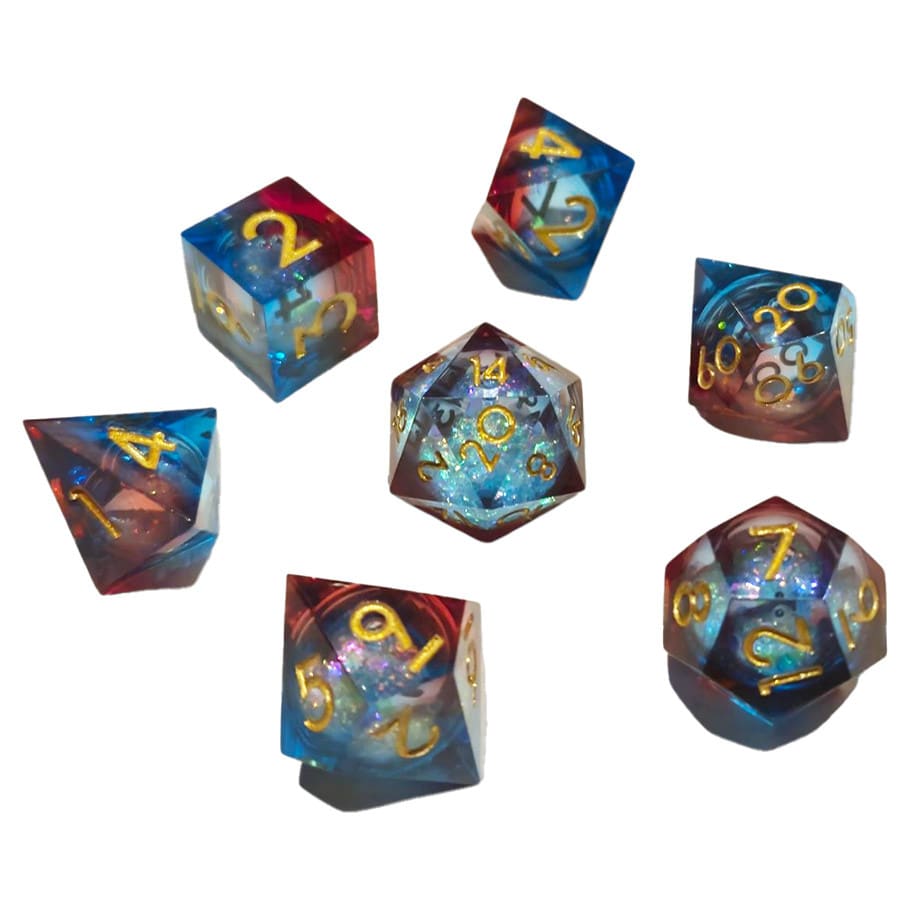 Chronicle RPG Accessories Pty Ltd Dice > Other Dice 7-Set Nebula Liquid Core - Red Blue 9359627008564 CHR60066