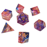 Chronicle RPG Accessories Pty Ltd Dice > Other Dice 7-Set Sharp Resin Dice Pink Blue Nebula 9359627009868 CHR60196