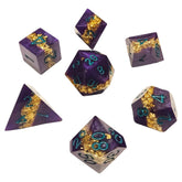 Chronicle RPG Accessories Pty Ltd Dice > Other Dice 7-Set Sharp Resin Dice Purple Goldvein 9359627009875 CHR60197