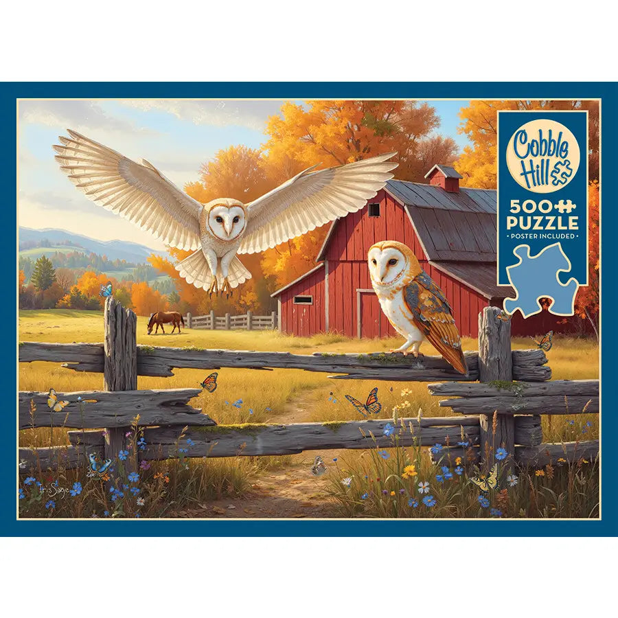 Cobble Hill Puzzles > Jigsaw Puzzles Barn and Owls 500-Piece Cobble Hill Puzzle 625012451659 45165
