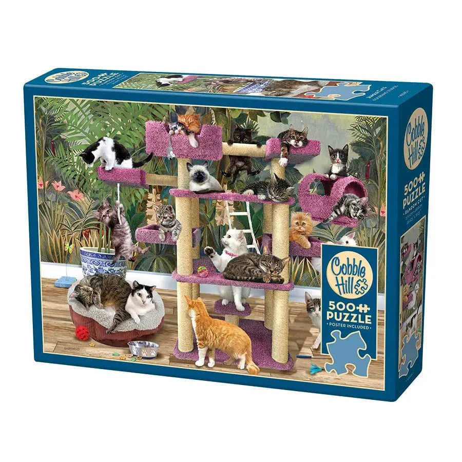 Cobble Hill Puzzles > Jigsaw Puzzles COBBLE HILL: JUNGLE CATS 500 PC PUZZLE 625012450959 45095