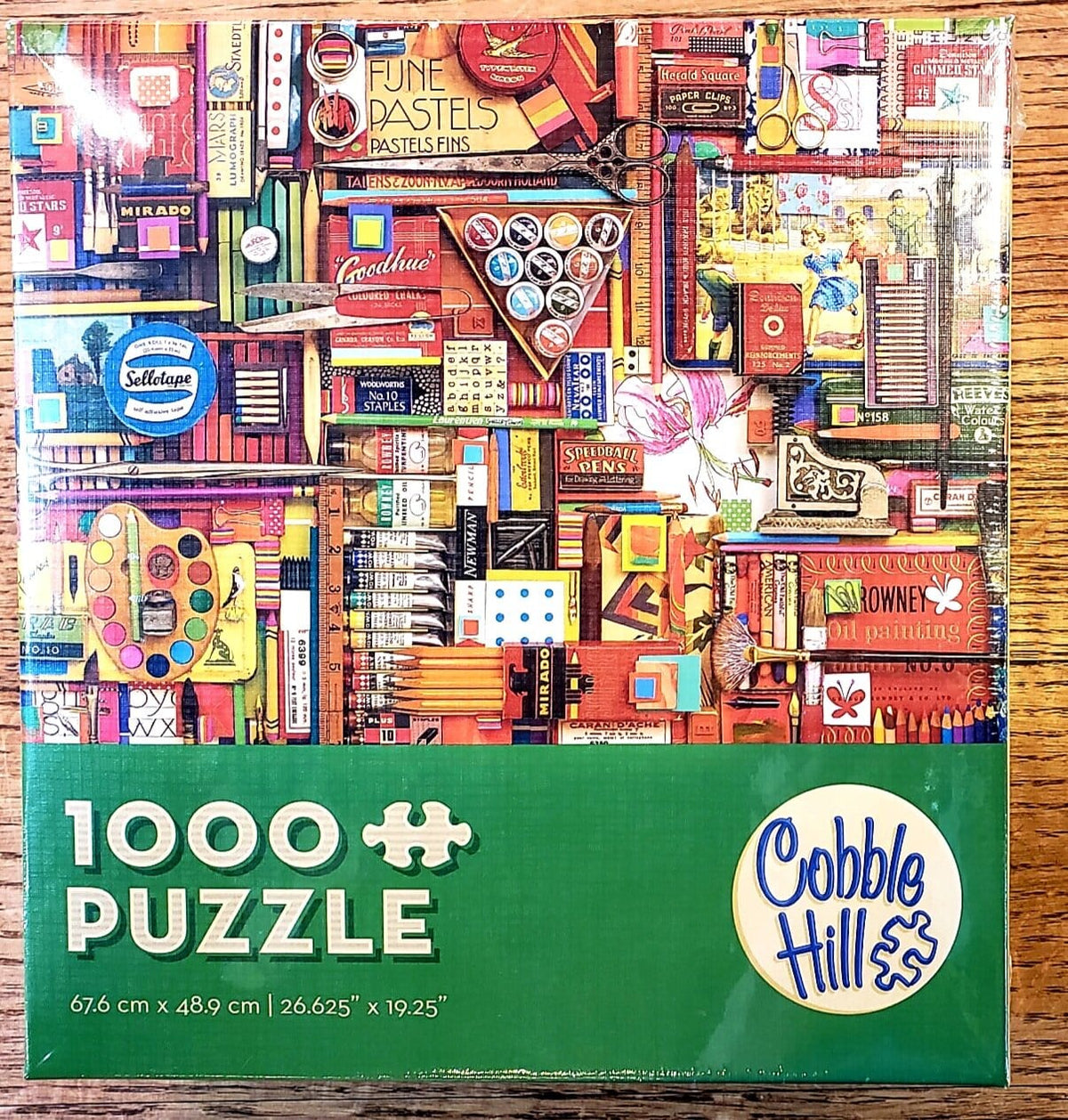 Cobble Hill Puzzles > Jigsaw Puzzles COBBLE HILL: VINTAGE ART SUPPLIES 1000 PC PUZZLE 625012571975