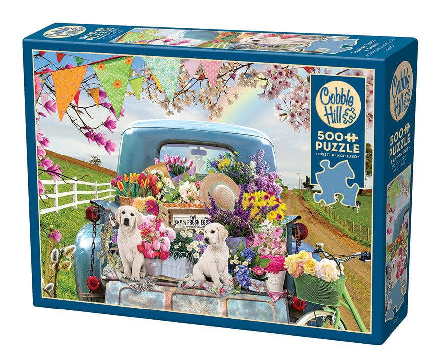 Cobble Hill Puzzles > Jigsaw Puzzles Country Truck in Spring (500 Piece Puzzle) 625012450607 45060