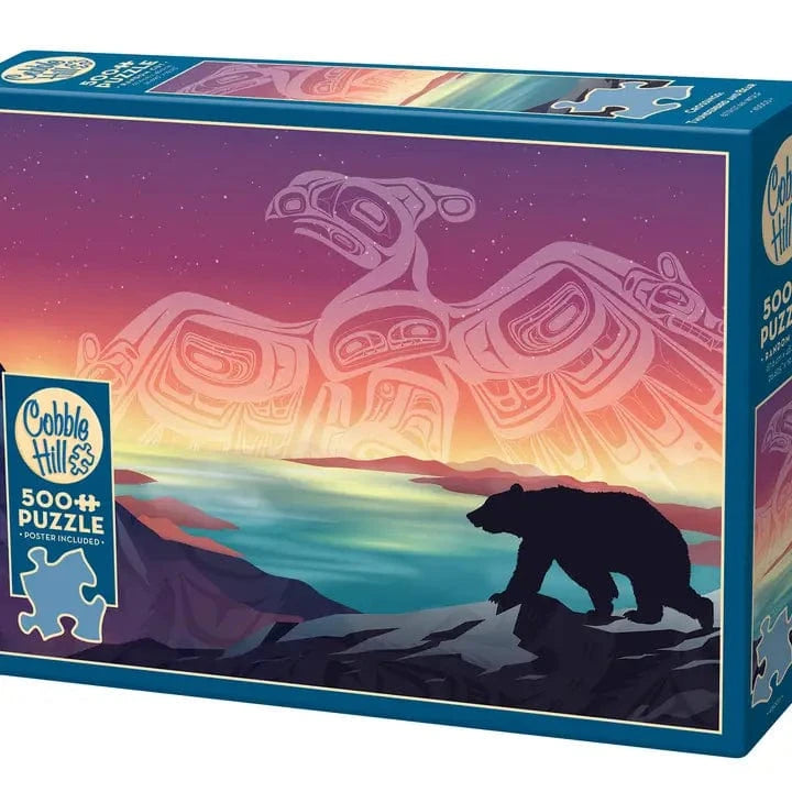 Cobble Hill Puzzles > Jigsaw Puzzles Crossings: Thunderbird and Bear (500 Piece Puzzle) 625012450034 45003