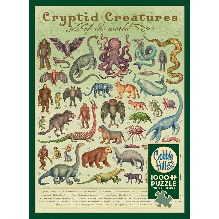 Cobble Hill Puzzles > Jigsaw Puzzles Cryptid Creatures 1000-Piece Cobble Hill Puzzle 625012403771 40377