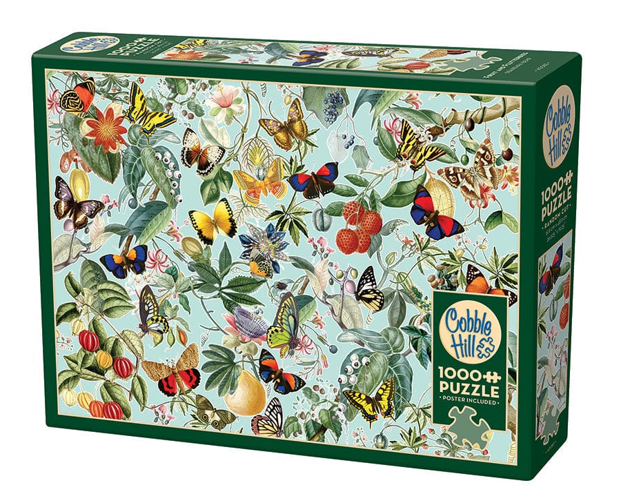 Cobble Hill Puzzles > Jigsaw Puzzles Fruit and Flutterbies (1000 Piece Puzzle) 625012400831 40083