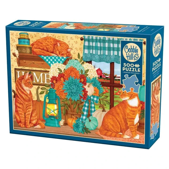 Cobble Hill Puzzles > Jigsaw Puzzles Pumpkin Patch Cats (500 Piece Puzzle) 625012450751 45075
