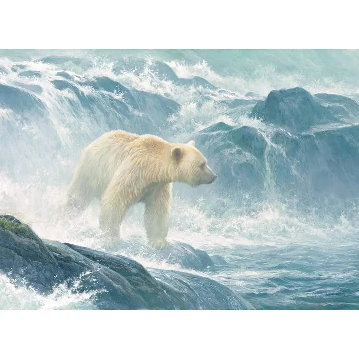 Cobble Hill Puzzles > Jigsaw Puzzles Salmon Watch - Spirit Bear (500 Piece Puzzle) 625012450263 45026