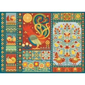 Cobble Hill Puzzles > Jigsaw Puzzles Scandi Chicken Quilt (1000 Piece Puzzle) 625012400510 40051