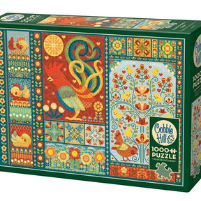 Cobble Hill Puzzles > Jigsaw Puzzles Scandi Chicken Quilt (1000 Piece Puzzle) 625012400510 40051