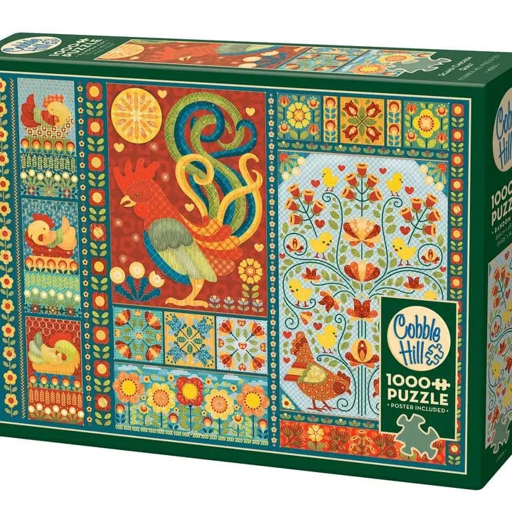 Cobble Hill Puzzles > Jigsaw Puzzles Scandi Chicken Quilt (1000 Piece Puzzle) 625012400510 40051