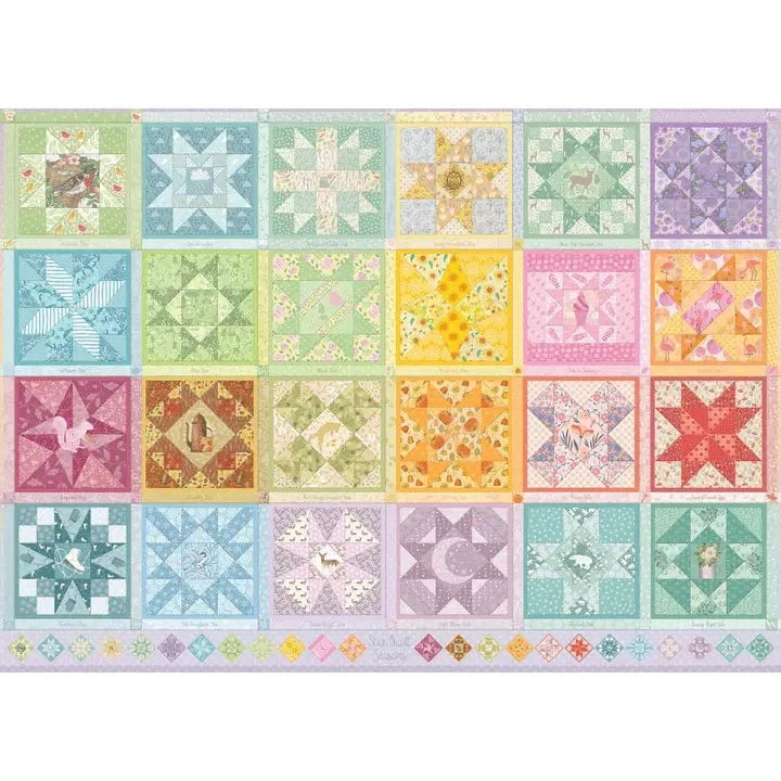 Cobble Hill Puzzles > Jigsaw Puzzles Star Quilt Seasons (1000 Piece Puzzle) 625012400534 40053